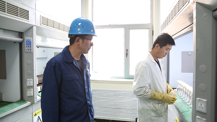 202103181616037393109231.jpg 肖云指導(dǎo)技術(shù)人員做化學(xué)實驗.JPG